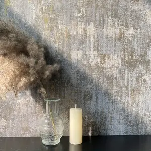 New 1 Roll of 44cm Wide Extra-Large Texturizing Vinyl Wallpaper - Non-Paste, Straight Match, Detachable, Industrial Chic Light Gray Design for Easy Installation and Remova