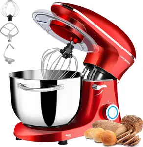 660W 6-Speeds Tilt-Head Dough Mixers with Dishwasher-Safe Dough Hook, Wire Whip & Beater for Daily Use,Stand Mixer, 6Qt Electric Food Mixer Kitchen Appliances Machine Multifunction Motor
