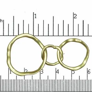 Hammered Flat Closed Chain Link - 25-14-20mm Links - Made of Brass - Sold by the Piece - K9
