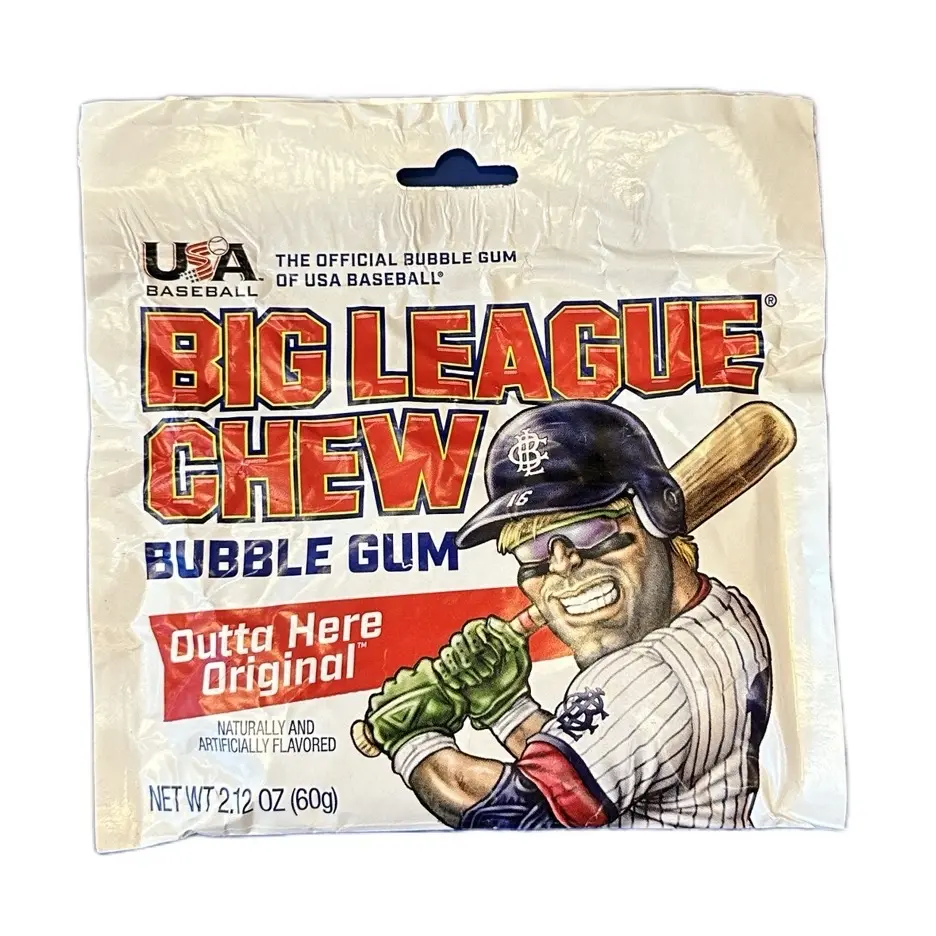 Big League Bubble Gum Outta Here Original - Snack - Bubblegum Flavor Candy Sweet Traditional Bonbon