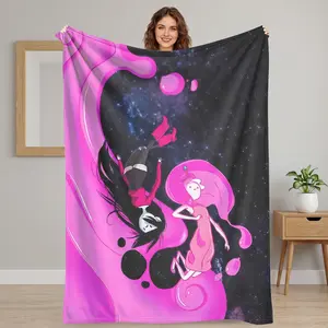 adventure time Galaxy Dream Flannel Blanket Cartoon Space Art Print Soft Warm Cozy Lightweight for Bedroom Living Room Sofa Gift Decor Suitable as a gift sizes 60*80,30*40 ,40*50 50*60