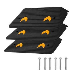 Garvee 3 Pack 4-Inch Rubber Threshold Ramp with 33,000LBS Capacity, Heavy Duty Non-Slip Design for Wheelchairs, Doorways, Homes, and Mobility Scooters, Portable and Durable