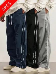 3-Pack Men’s Summer Outdoor Quick-Dry Casual Sports Pants, Loose Straight Fit