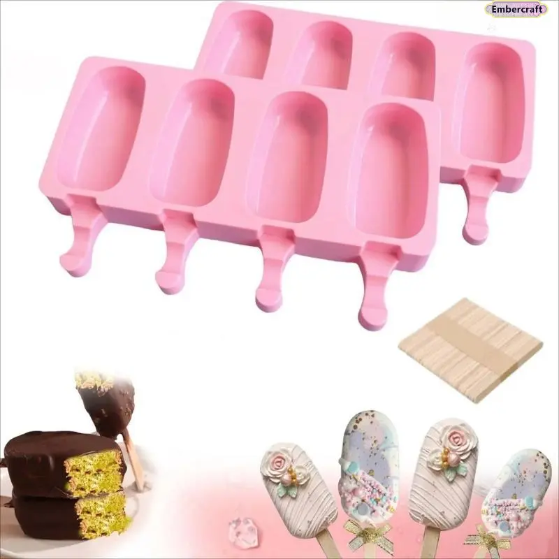 Food-Grade BPA-Free Nonstick Single-Cavity Silicone Popsicle Mold Set - 100ml Standard Size Kitchen Gadgets, Easy Release Smooth Surface 446°F Heat Ready Reusable DIY Ice Pop Maker with Sticks for Kids' Summer Homemade Treats