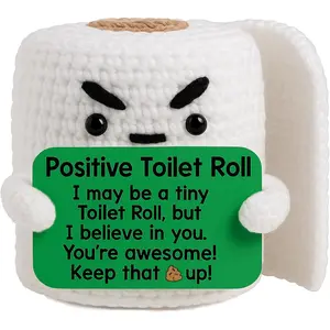 Positive Crochet Gag Christmas Birthday Gifts for Women Men Husband Boyfriend Son Friend Coworker Boss Leader Emotional Inspirational Support, Funny Small Handmade Cute Stuff Office Desk Decor