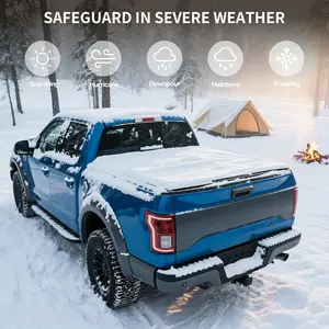 YITAMOTOR Quad Fold Hard Truck Bed Tonneau Cover Fit for Chevy Silverado 1500 GMC Sierra 1500 New Body Style 2019-2025 with 6.6ft Bed w/o Multi-Flex Tailgate Black