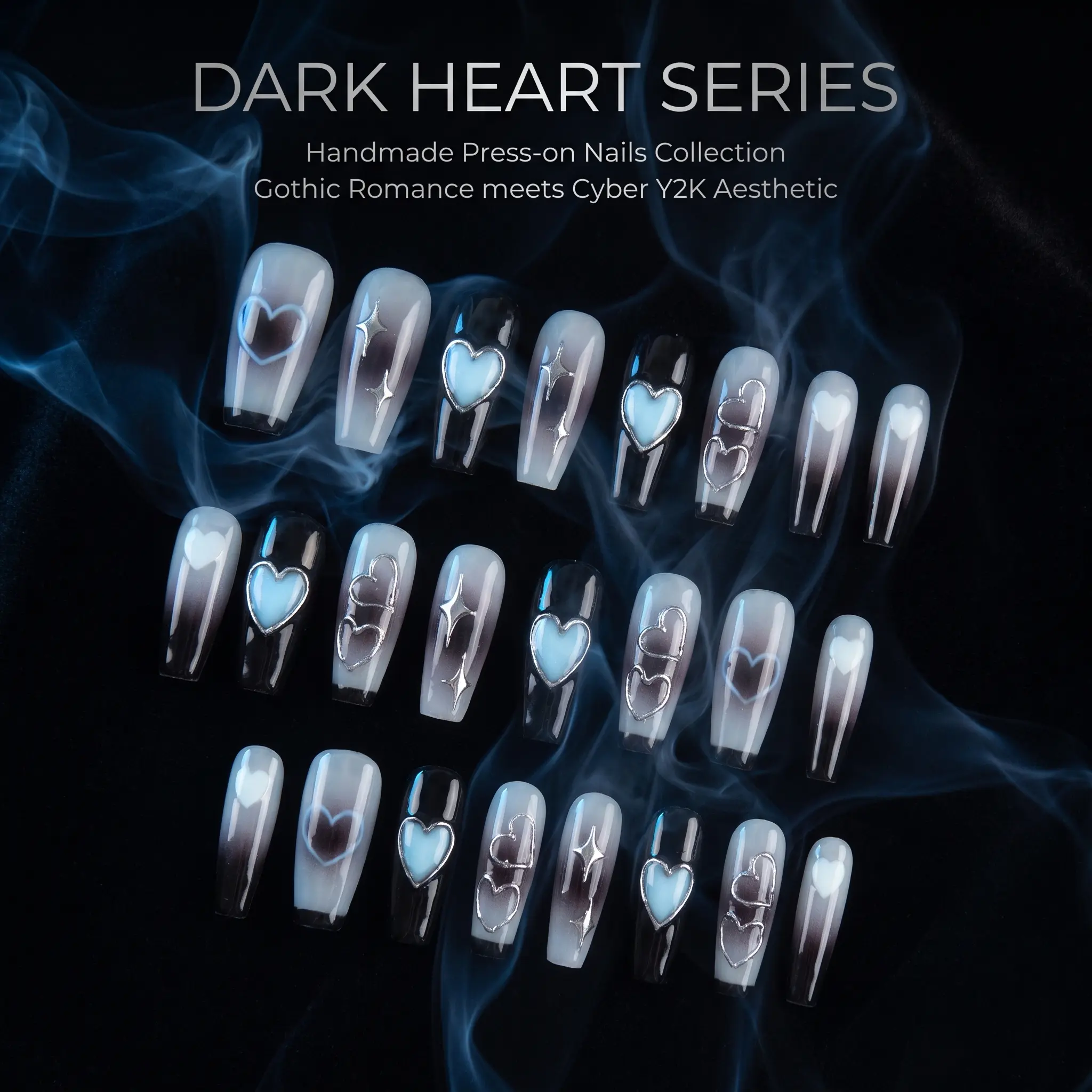 Zatvios Peelable Dark Sweet-Spicy Nail Stickers - Reusable Cool-Tone Nail Art for Edgy Daily Looks, Parties, Peel