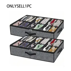 Large Capacity Bed Under Storage Shoe Box, Transparent Folding Non-Woven Mesh Organizer, Dust-Proof Covered Shoe Container, Dustproof Storage Box