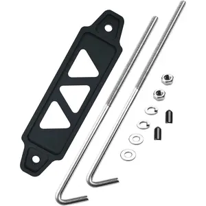 Battery Hold Down Sets,With Billet Aluminum Battery Tie Down Bracket And 18-8(304) Stainless Steel J bolts(Black)