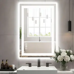 24"x 36" Smart Anti-Fog LED Bathroom Mirror with Lights and Front Light & Backlit, 3 Color Temperatures, Dimmable, Memory Function, Rectangle Modern Vanity Mirror