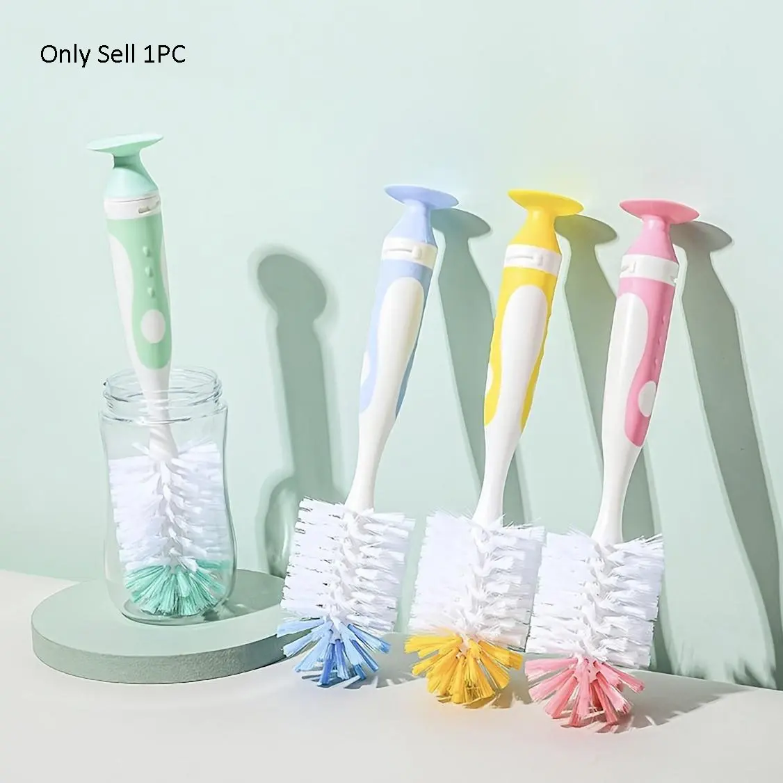 2-In-1 Baby Bottle Brush Set with Nipple Brush & Stand, Durable BPA-Free Material, Easy-To-Clean Design for Safe Feeding Accessories Bottle Washer Brush, Bottle Cleaner Brush, Bottle Cleaning Brush