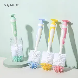 2-In-1 Baby Bottle Brush Set with Nipple Brush & Stand, Durable BPA-Free Material, Easy-To-Clean Design for Safe Feeding Accessories