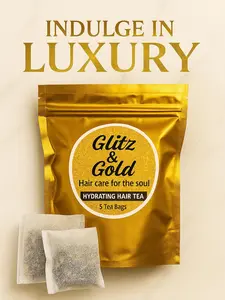 Glitz & Gold Hydrating Hair Tea - 5 Tea Bags for Hair Care Organic Tea Blend Natural Herbal Tea