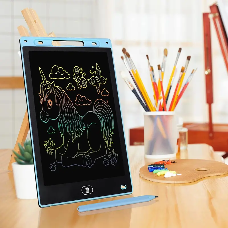 DDEMSMOE Brightly Colored LCD Screen Writing Tablet for Toddlers - Erasable Drawing Pad, Writing Practice Tablet, Non-Woven Preschool Learning Toy, 100000 Times Usable, Paint Damage Avoiding Halloween Gift for Kids Aged 3-6