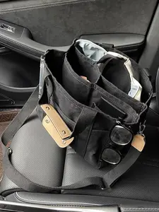 Women's Solid Color Multi-pocket Crossbody Bag, Fashionable Casual Versatile Shoulder Bag for Work, Simple All-match Bag for Daily Life, Crossbody Bum Bag