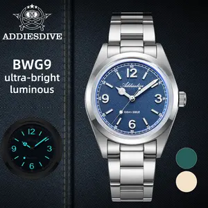 ADDIESDIVE 36mm Men's Wrist Watches - Stainless Steel Watch Luminous Mecaquart 100m Waterproof Minimalist Unisex Watches Business Fashion Watch