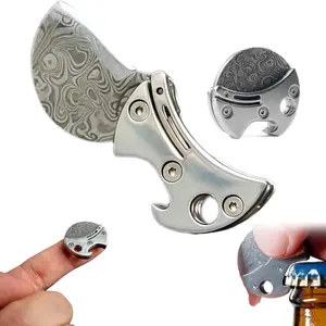 Mini Titanium Compact Bottle Opener & EDC Cutter, Lightweight Portable Multifunctional Bottle Opener Keychain Tool, for Packages, Camping, DIY & Everyday Carry Gear.