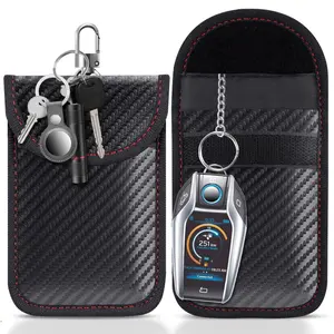 2pcs Car Key Signal Blocking Bags, Faraday Bags for Rfid Theft Protection, Car Key Protector, Car Key Holder, Secure Storage for Keyless Entry Security