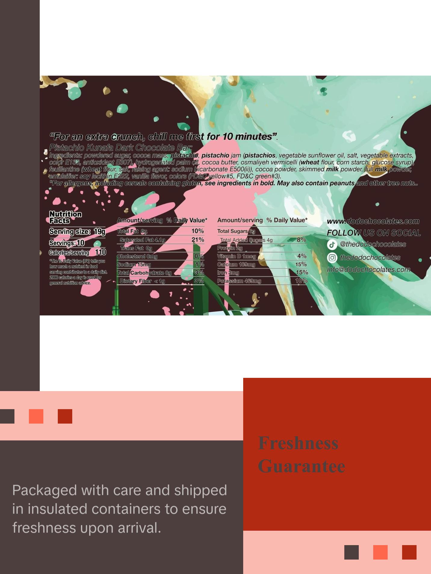 Viral Dubai Style Dark Chocolate Pistachio Kunafa Ultimate Chocolate Bar Experience