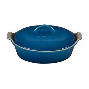 Le Creuset 4 Qt. Oval Heritage Covered Casserole | Marseille Blue