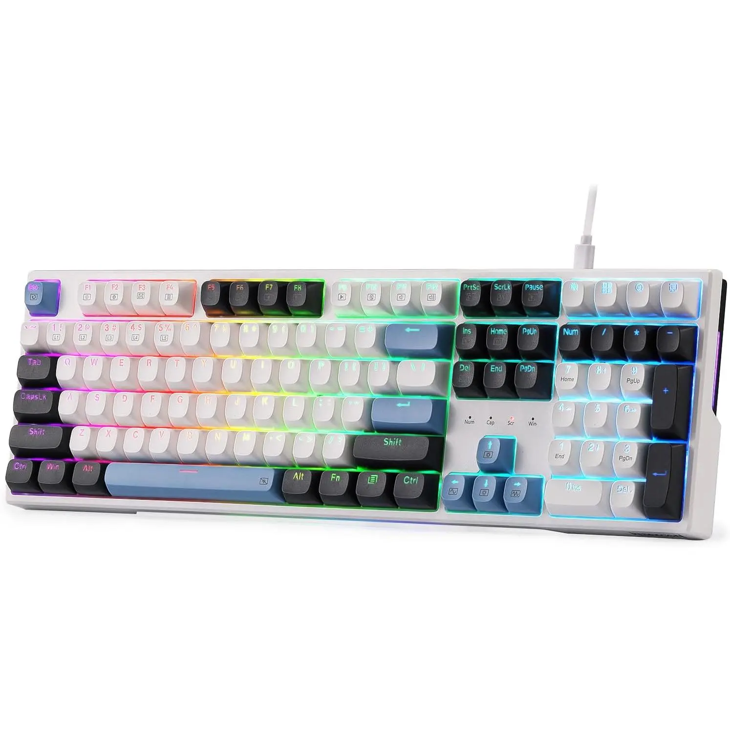 Redragon K668 Wired Gasket RGB Gaming Keyboard, 108 Keys Mechanical Keyboard w/Extra 4 Hotkeys, Upgraded Hot-swappable Socket, Sound Absorbing Foam, Mixed Color Keycaps, Custom Linear Switch
