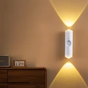 6PCS Motion Sensor Wall Spotlight - Indoor Wall Lighting Fixture with Built-in Battery, 3 Color Temperatures, Adjustable Brightness, USB-C Charging, Smart Night Light for Hallway, Staircase
