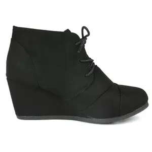 Dream Pairs Women's Wedge Lace Up Booties-Tomson