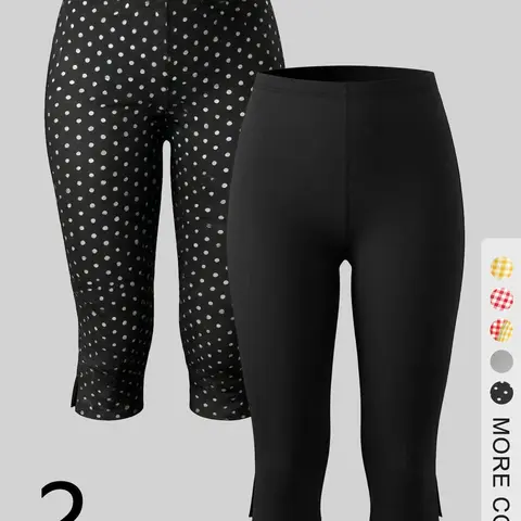 Women's Sporty High-Waisted Capri Leggings Set, Solid Color & Polka Dot Print, Comfortable Casual Athleisure Yoga Wear, Athletic Sportswear, Casual Yoga Pants, Capri Training Leggings, Ideal for Daily Wear