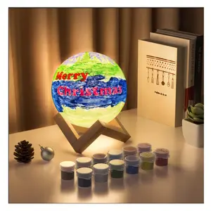 DIY Rechargeable Night Light with Adjustable Brightness & Colors, Portable Art Craft Painting  for Kids Ages 6+, Creative Drawing Educational Toy & Birthday Gift with Washable pigments (Blue) magic kit dino  clay， activity, shape, sorter toy