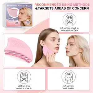 1Pcs Multifunctional Face Lymphatic Silicone Brush for Jawline & Chin Sculpting Massager for Lymphatic Drainage & Facial Fatigue Relief - Easy and Painless Skincare with Storage Box