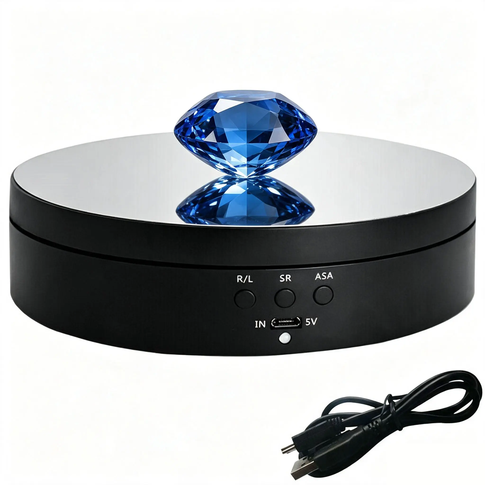 Adjustable Speed Motorized Display Turntable, 360° Smooth Rotation USB Rechargeable Electric Stand, Ideal for Amazon TikTok Product Photoshoot, Ornament and Gift Exhibition