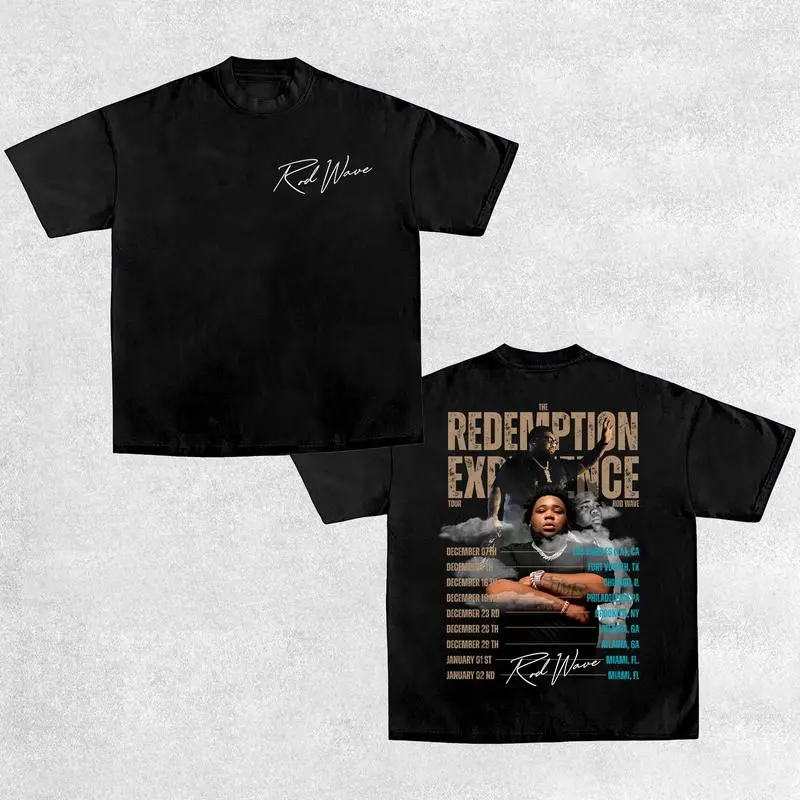 The Redemption Experience Rod Wave Tour 2025 2.0 Vintage Tee, Unisex Rap Shirt, Rap Tee, Music Fans Shirt, Rapper Merch Gift for Him Gift For Her,  Womenswear And Menswear Graphic Tee Top Crewneck Apparel