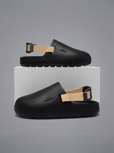 Women's Eva Fashion Solid Color Thick Sole Sandals, Trendy Home Indoor Non-Slip Round Toe Slippers, Casual Travel Shoes for All Seasons