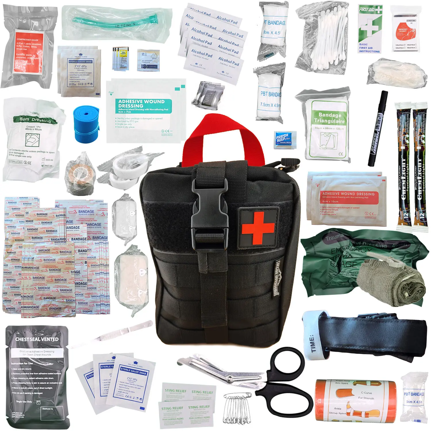 AllGo Outdoors Advanced Trauma Kit 1 – 235+ Piece Emergency First Aid & Trauma Kit