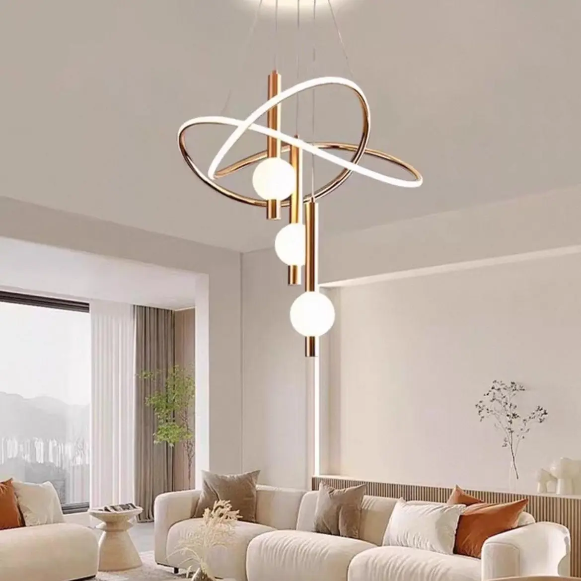 3-Head Gold Lollipop Chandelier