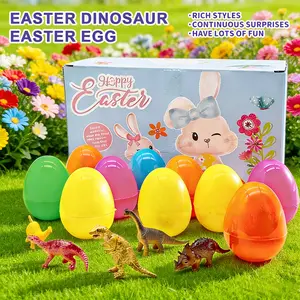 Surprise Easter Eggs - 24 Dinosaur Hatching Eggs - Kids' Easter Egg Stuffing, can be used as gift bag stuffing, egg basket stuffing, or classroom reward. - Perfect for boys and girls as an egg hunt gift, party favor, birthday present, or Easter present.