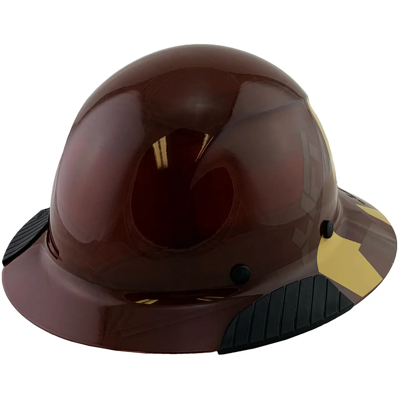 Fiberglass 50/50 Desert Camo Dax Lift Safety Composite Hard Hat Kit ANSI Type I Class C with Custom Options for Chin Straps, Protective Edging, and Storage Totes