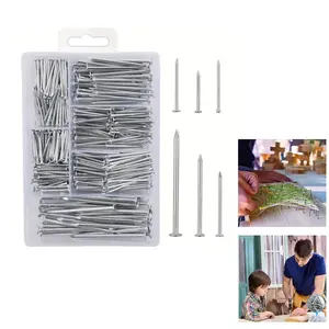 6-Size Premium Hardware Nails Assortment Kit, 2 Inches Maximum Length Galvanized Zinc Coating Nails, Picture Hanging Nails, Wood Nails, Wall Nails With Storage Box, Tools & Hardware Accessories, Home