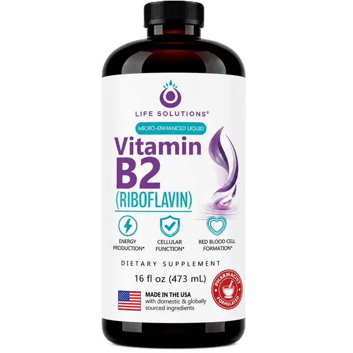 Life Solutions Vitamin B2 Liquid Dietary Supplement with 50mg Riboflavin