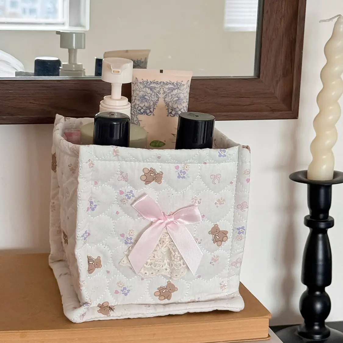 Lace Sweetie (Square Storage Basket) - [Little Bear Sweetie]