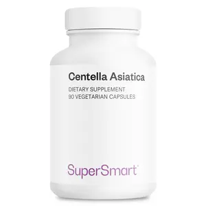 SuperSmart - Centella Asiatica 180mg per Day - Gotu Kola Extract Supplement | Non-GMO & Gluten Free - 90 Vegetarian Capsules