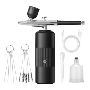 Airbrush Kit with Compressor Rechargeable Cordless Air Brush Set Handheld Airbrush Gun Machine Portable Airbrush for Nails Art Cake Decoration Painting etc
