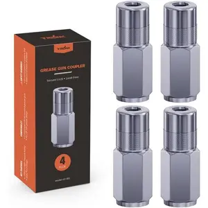 Gun Coupler 4-Pack, 1/8" NPT Standard Gun Tips, 4-Jaw Locking Gun Fittings, Coupler Nozzle, Coupling Ends for Most Guns and Zerk Fittings