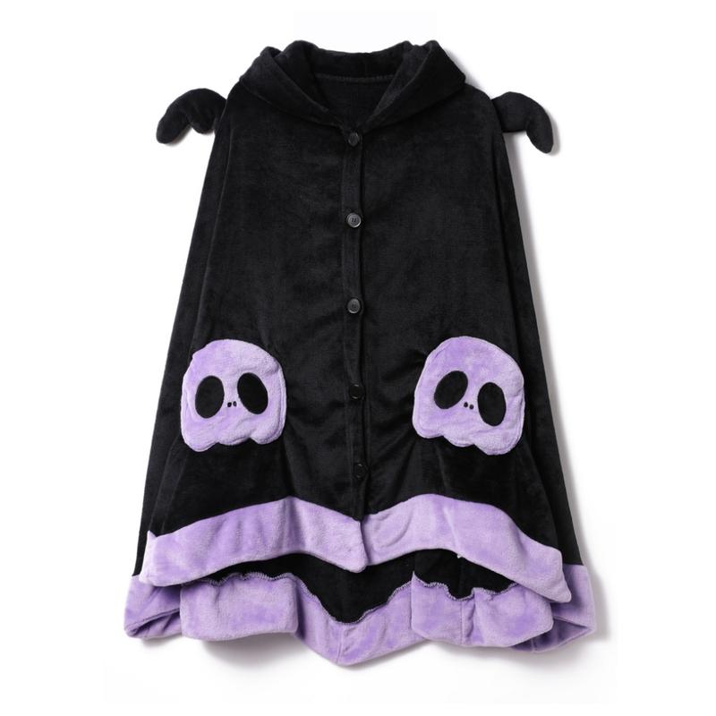 Women's Halloween Themed Pocket Button Front Hooded Bathrobe, Casual Long Sleeve High Low Bathrobe, Women's Sleepwear for Fall & Winter Women's Halloween Themed Pocket Button Front Hooded Bathrobe, Casual Long Sleeve High Low Bathrobe, Women's Sleepwear for Fall & Winter