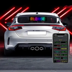 Car LED Matrix Pixel Panel, USB Powered Car LED Display Screen, RGB Remote APP Control Flexible Graffiti Rolling Car LED Matrix Pixel Panel