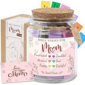 Bible Verse Jar for Mom – 92 Color-Coded Bible Verse, Birthday Gifts for Mom, Mothers Day Gifts For Mom