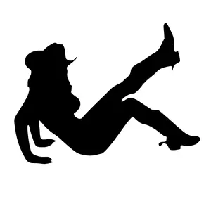 Western Cowgirl in Hat and Boots, Rodeo, Decal Sticker