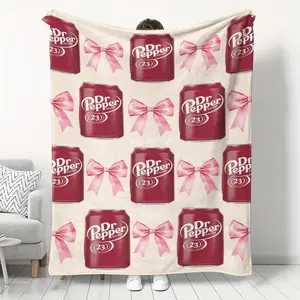 Unique Dr. Pepper Print Blanket, Ultra-Soft Comfortable Sofa or Bed Blanket, Vibrant Digital Print, Ideal Gift
