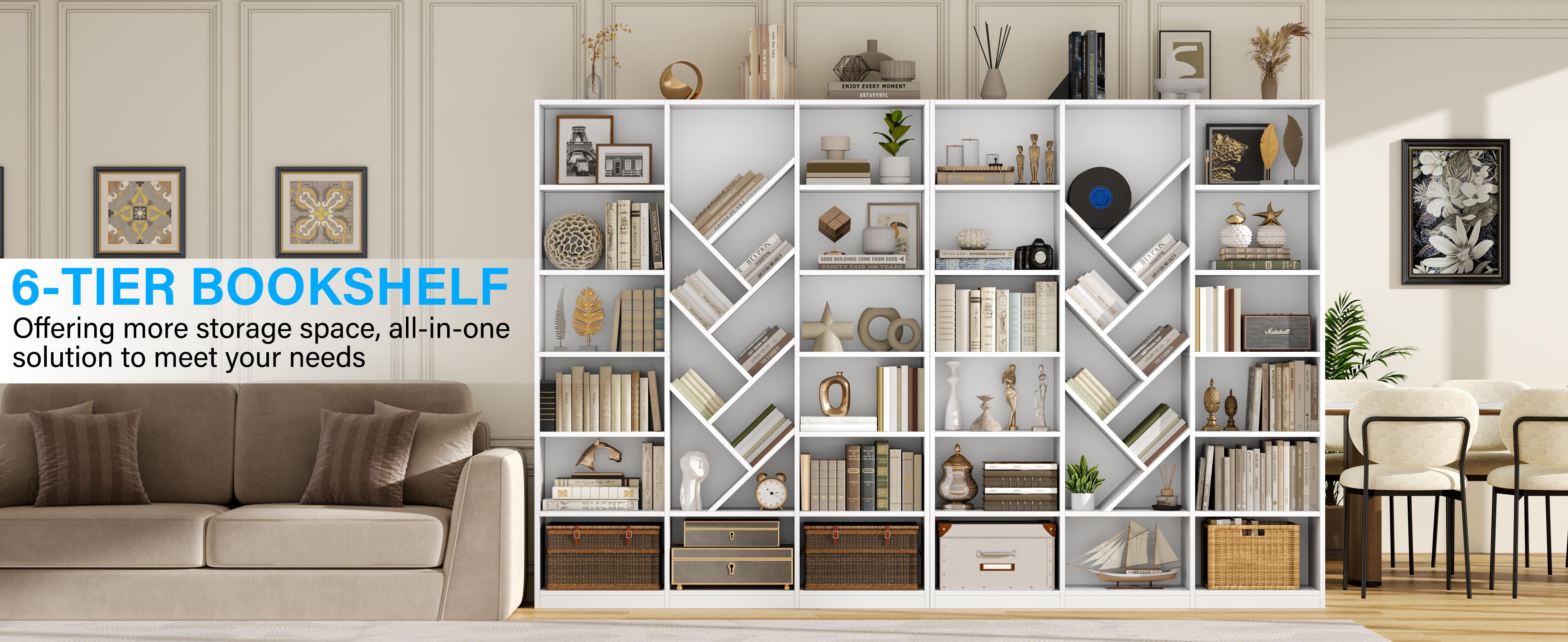 70.87" Tree Bookshelf for Corner, 21-Shelf Tall Bookcase with Adjustable Storage, Large Wood Display Shelf for Books Plants, Space-Saving Organizer for Small Apartment Living Room