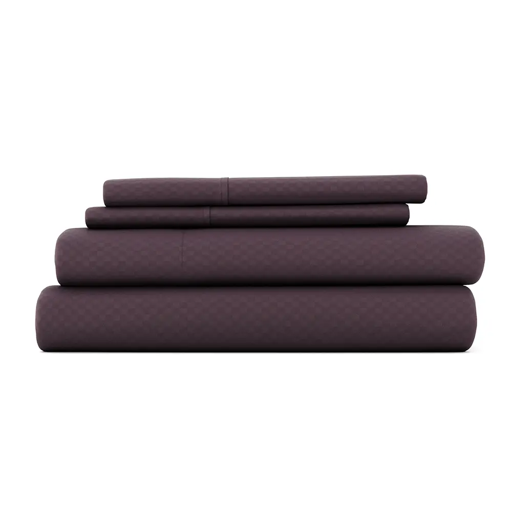 Checkered Embossed 4-Piece Sheets Set